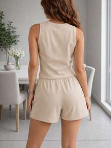 Women Two-Piece Outfits - 米色 - 查看 2