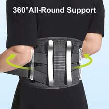 Dual-Adjustable Back Brace – Lumbar Support For Heavy Lifting – Breathable Design For Women & Men - Black - View 4