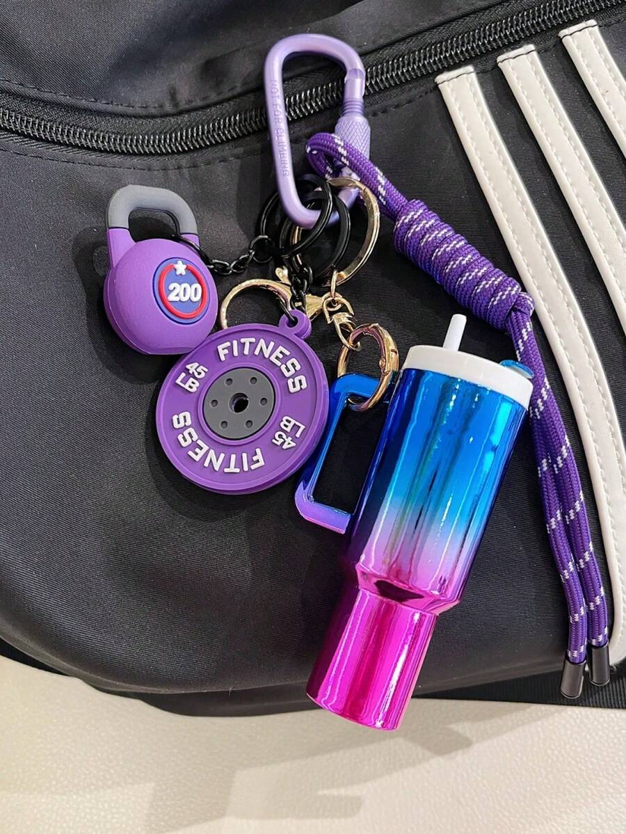 【原創手工】迷你水壺鑰匙圈 編織繩鑰匙圈/手腕配件 3D耳機配件 汽車鑰匙防丟鍊 精緻女孩耳機裝飾 女款夏季魅力包包吊飾 海灘度假必備 筆電包裝飾 便當包裝飾