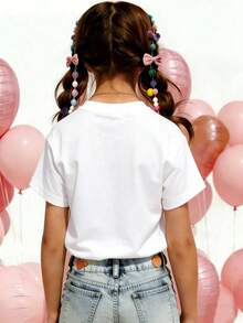 Girls' Disney "Animal Kingdom" Themed T-Shirt-Featuring Mickey Mouse Clad In Adventure Gear, Accompanied By Other Characters, A Giraffe, A Hippo, And A Host Of Jungle Companions. This Pure White, Casual Short-Sleeve Cotton Top Is Thoughtfully Designed For Fans, Making It The Perfect Choice For A Visit To Disney World Or For Creating Matching Family Outfits. - trắng - Xem 3