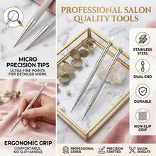 1/2pcs Stainless Steel Cuticle Remover, Nail Cleaning Tool, Gel Nail Dead Skin Polishing & Removal, Cuticle Pusher Tool, Perfect Nail Grooming For Professional Manicure, Pedicure & Nail Art Care - Silver - View 6