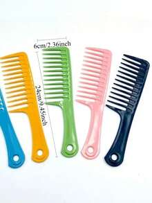 1PC Heat Resistant Wet Hook Curly Hair Brushes Wide Tooth Hairdressing Comb Pro Salon Dyeing Styling Tools Coarse Wide Spikes Tooth - Multicolor - View 2