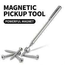 2PCS Stainless Steel Telescopic Magnetic Tool - Manual Iron Suction Rod, Multi-Scenario Use, Suitable For Hard-To-Reach Areas, No Battery Required, Ideal For Car And Construction Repair, Metallic Glossy Surface, Durable And Sturdy - Telescopic Magnetic Tool - View 2