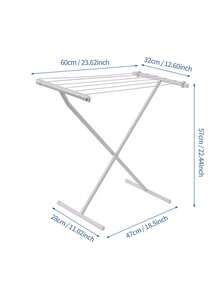 1pc Metal Folding Clothesline, Space-Saving, Durable, Suitable For Indoor And Outdoor Drying - White - View 2
