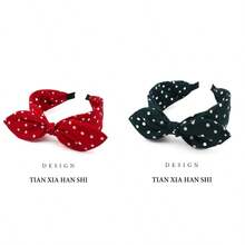 2pcs Retro Red Polka Dot Headband With Bow, Vintage Style Hair Accessories, Face-Slimming & Age-Reducing Hair Hoop For Women - Multicolor - View 7