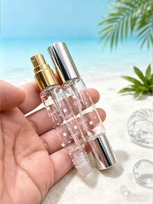 便攜式旅行迷你可重複填充香水噴霧瓶 (10ml) - 採用 2 合 1 雙端設計，具滾珠與噴霧功能。飾有心形、花卉和蝴蝶結圖案，外觀精美。 - 彩色 - 查看 5