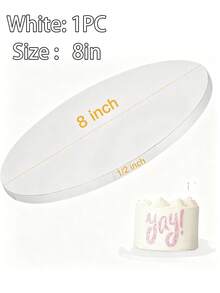 1pc (6/8/10/12 Inch) Round White Cake Boards, Cake Board Base,For Bakery Baking, Cake DIY, Desserts, Wedding Celebrations, Birthday Parties, Snacks, Cupcake Display Trays, Themed Parties,Wedding Party - Multicolor - View 13