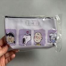 SNOOPY 1個史努比大容量筆袋，可裝筆、橡皮擦、便利貼和其他文具，多功能化妝包適合旅行，學生送給同學和朋友的完美禮物，學習帆布袋、補習袋、大容量學生書包，返校季、畢業季禮物，文件收納 - 彩色 - 查看 8
