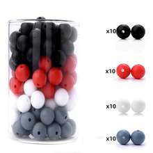 40Pcs Silicone Round Beads Set, 12mm Small Colorful Assorted Combination, Suitable For DIY Creative Bracelets, Necklaces, Backpack Charms And Other Creative Handicrafts - Multicolor - View 8