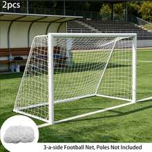 2pcs 3-Player Soccer Goal Net, Father's Day Gift, Not Including Goal Frame, Soccer Training Rebound Net, Beginner Practice Soccer Skills, Indoor/Outdoor Soccer Equipment - White - View 2