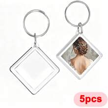 5/10/20/30/40/50/100PCs Acrylic Photo Frame Keychain Clear Picture Insert Blank Keyrings For Double-Sided Photos Holder DIY Party Guest Gifts - Multicolor - View 67