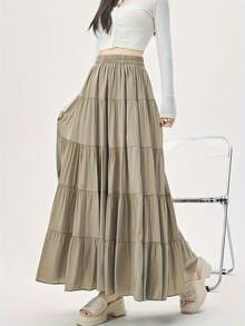 Women Skirts - Khaki - View 2