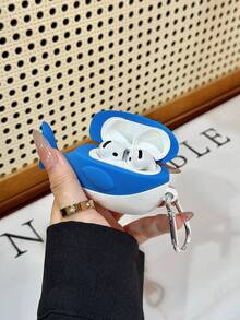 1pc Cute 3D Whale Shaped Earphone Protective Case, Soft Silicone Full Coverage Anti-Fall Anti-Scratch Durable Girly Creative Accessory With Hanging Hook - Multicolor - View 3