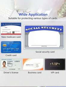Transparent PVC Waterproof Medical Card/Social Security Card Protector - Clear Vinyl Plastic Card Holder, Suitable For Insurance Cards, Social Security Cards, Metro Cards, Driving Licenses Or Other Cards, Can Be Used As Card Holder, Wallet, Business Card Holder, Credit Card Holder, ID Card Holder, Ladies Card Holder - A - View 9