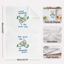 2PCS Kitchen Towels With Hand-Painted Pattern Print, 40*60cm Rectangular Microfiber Kitchen Towels, Dishcloths, Table Cloths, Hand Towels, Kitchen Decor, Housewarming Gift For Neighbors, Kitchen Napkins And Dishcloths, Home Decor - White - View 4