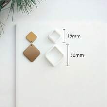 Basic Geometric Shape Earrings Making Kits, Diamond Oval Trapezoid Triangle Pattern Polymer Clay Cutters For DIY Pendants Jewelry Making - White - View 16