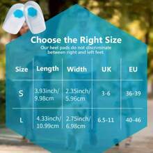 QKC 1 Pair Unisex Gel Heel Cups, Universal Size Silicone Heel Pads, Shock Absorbing Anti-Slip Cushion, Suitable For Various Shoes, Washable & Durable, Comfort & Relief - Blue - View 6