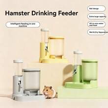 1pc Hamster All-In-One Food And Water Dispenser, Transparent Design For Easy Monitoring Of Food And Water Levels, Easy To Assemble, Washable, With Steel Ball Roller Outlet - View 5