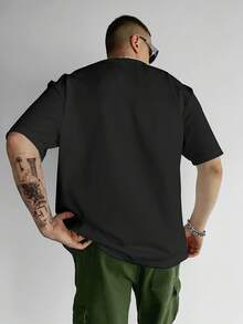 Perfect For Father's Day Or Everyday Wear. Men's Casual Short-Sleeved Crew Neck T-Shirt With A Print. They Make Excellent Gifts For Friends And Family On Father's Day. - 黑色 - 查看 2