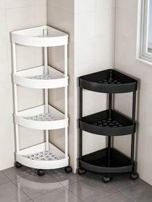 1pc Modern 3/4/5 Tier Corner Shelf, Foldable, Self-Assembly Required, Suitable For Bathroom, Kitchen, Cosmetics And Toiletries, Multifunctional Storage Basket - Multicolor - View 1