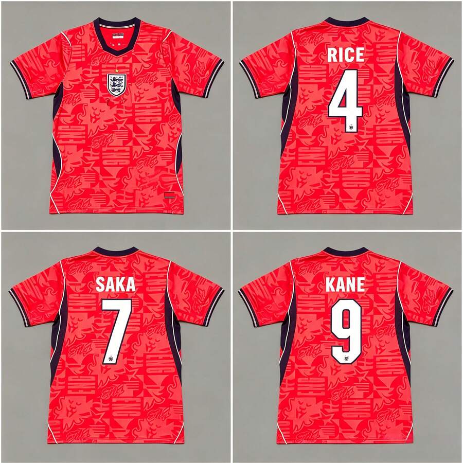 2026 USA Canada Mexico World Cup England Away Jersey Breathable Quick Dry Football Uniform - 英格蘭客場印刷26號球星 - 查看 1