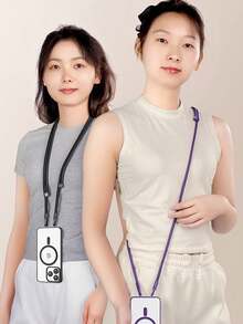 Adjustable Phone Lanyard, Anti-Lost Anti-Drop Long Strap, Multifunctional Phone Accessory, 7mm Thick Braided Cord, Fashionable High-End Hanging Decoration, Suitable For Outdoor Travel, Hiking, Shopping, Anti-Theft, Key Chain, Gift For Family And Friends - Multicolor - Double Ear Clips - View 2