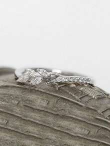1 chiếc nhẫn đá Cubic Zirconia tinh tế, phù hợp cho nữ, có thể đeo trong các dịp cưới hỏi, tiệc tùng, lễ đính hôn, kỷ niệm, quà tặng Ngày Valentine, quà tặng cho mẹ, Ngày của Mẹ. - Bạc - Xem 4