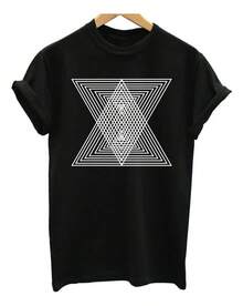 Playera  Figuras Geometricas Triangulos Vintage - Negro - Ver 6