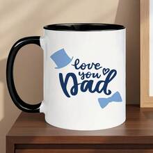 Regalo para el Día del Padre: Taza de 11 oz de color con la frase 'Te quiero, papá, estilo caballero'| Taza de Café Reutilizable - Excelente Regalo para el Día del Padre, Cumpleaños, Festividades, Regalo para Papá, Abuelo, Esposo - Negro - Ver 1