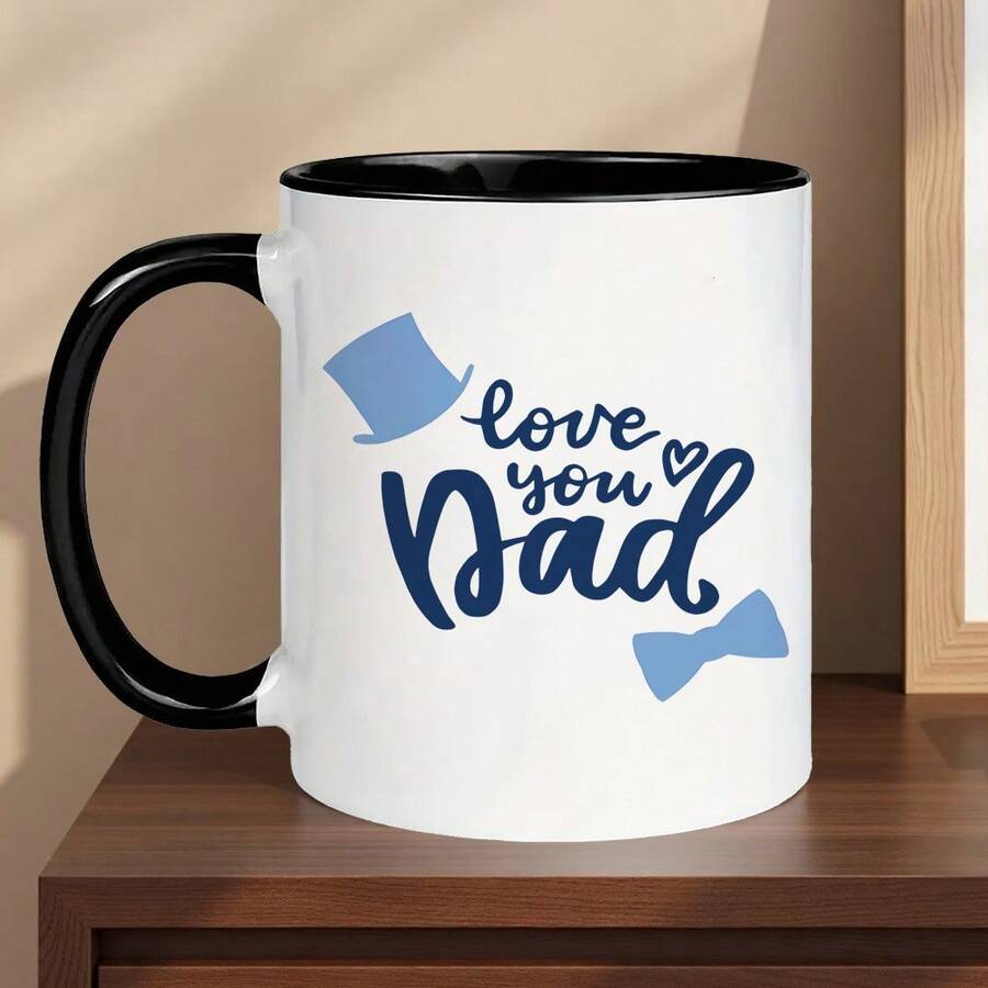 Regalo para el Día del Padre: Taza de 11 oz de color con la frase 'Te quiero, papá, estilo caballero'| Taza de Café Reutilizable - Excelente Regalo para el Día del Padre, Cumpleaños, Festividades, Regalo para Papá, Abuelo, Esposo - Negro - Ver 1