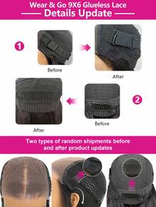 ISEE HAIR Wear Go 无胶深波浪高清 9*6 蕾丝假发，180% 密度，16-26 英寸常规款，自然发质，预剪蕾丝，预拔发际线，预漂白发结，真人发，日常佩戴，女士适用 - SNatural - 查看 5