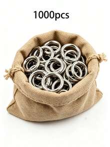 1000pcs 23mm Metal Open O-Rings, Multi-Functional DIY Craft Connecting Hardware Accessories, Durable Iron O-Shaped Clasps, Suitable For Homemade Keychains, Jewelry Making, Bag Charms And Various DIY Craft Accessory Supplies - Silver - View 10