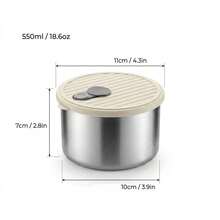 304 Stainless Steel Food Container, Stackable Refrigerator Sealed Fresh-Keeping Box, Fruit And Vegetable Meat Storage Box With Lid, Large Capacity Food Preservation Box, Suitable For Kitchen Food Storage And Organization - Multicolor - View 31