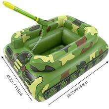 Summer Party Props: Inflatable Tank Water Floats For Backyard Pool & Lake Parties - Green - View 6