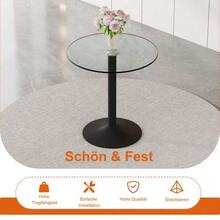 Flexible Bar Set: 89 Cm Glass Table + Bar Stools With A Floating Design – Specially Designed For European Open-Plan Kitchens. Metal Frame With Comfortable Footrest. - Black - View 7