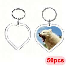 5/10/20/30/40/50/100PCs Acrylic Photo Frame Keychain Clear Picture Insert Blank Keyrings For Double-Sided Photos Holder DIY Party Guest Gifts - Multicolor - View 59