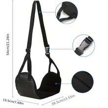 1/3pcs Adjustable Portable Black Airplane Footrest With Strap, Suitable For Travel, Office, Outdoor And Car, Lightweight Hammock-Style Leg Support - Multicolor - View 5