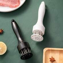 肉類嫩化工具 - 手動肉類嫩化器，配有黑色手柄和金屬針，防滑手柄設計，適用於牛肉/豬肉/雞肉/禽類/易於抓握的嫩化器，適合牛排、豬排、雞胸肉 - 廚房烹飪器具 - 彩色 - 查看 4