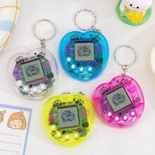 4Pcs Mini Virtual Pet Game Console, Heart-Shaped Transparent Design, Portable (Can Be Used As A Keychain Or Bag Charm), Educational Toy For Kids, Perfect For Raising And Interacting With, Great Gift For Boys And Girls For Christmas, Back To School - Multicolor - View 8