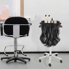 5-Rad-Höhenverstellbare Perücke Aufbewahrungswagen, Professionelle Beauty Salon-Palette, Multipurpose-Werkzeug-Aufbewahrungswagen, 40 * 40 Cm - Schwarz - Übersicht 2