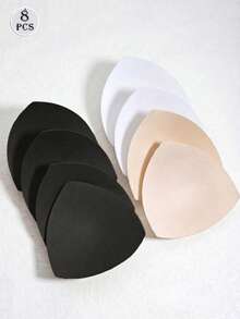 8pcs Reusable Apricot/Black Bra Inserts, Invisible Non-Bulge Soft Comfortable Bust Enhancers, Suitable For Various Occasions - Multicolor - View 4