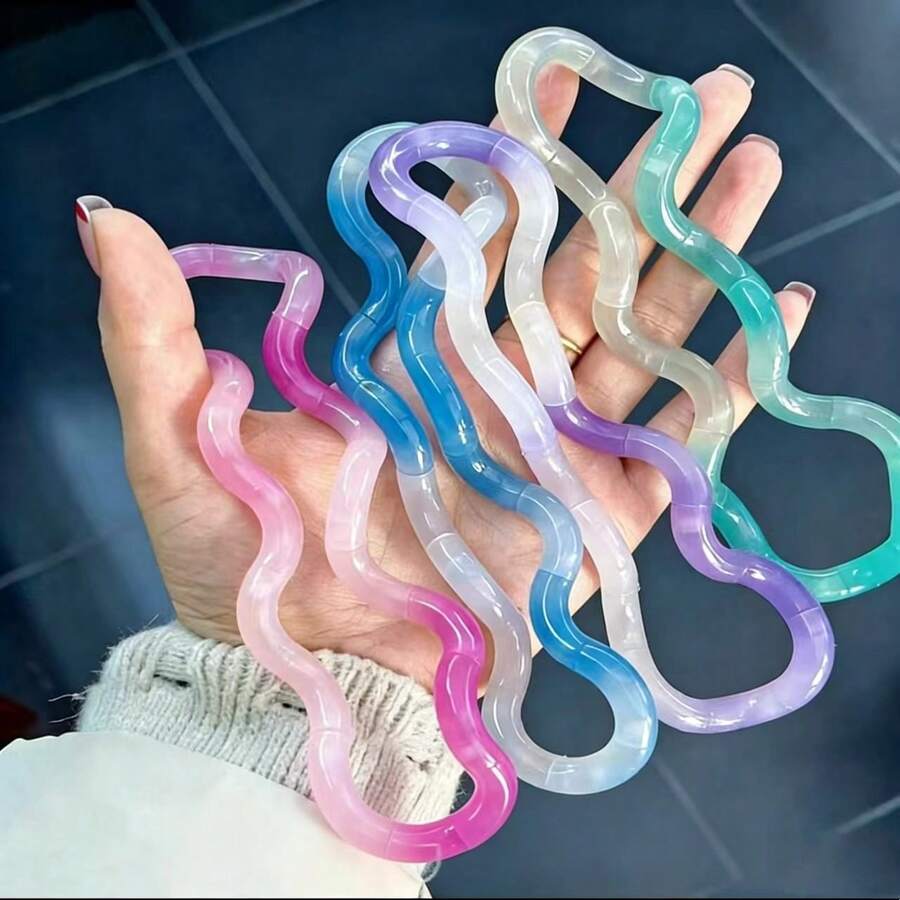 Juguete Fidget Unknot Tangle Magic Stone con Piedra Sensible a la Temperatura, Cambio de Color, Textura de Cristal Tipo Jade, en Caja, Entrenamiento de Enfoque & Concentración, Alivio de Adicciones, Terapia de Dedos, Giro Infinito, Alivio del Estrés, Regalo de Vacaciones - Multicolor - Ver 1