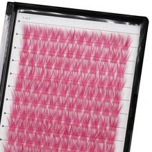 Vayator Wide Stem With Various Colored False Eyelashes D Curl Eyelash String 10-20mm Choose Professional Makeup Personal Eyelash String Grafted Eyelash Extension Cluster(Rose Red-10-12-14-16mm Mixed) - ColorMM - View 6