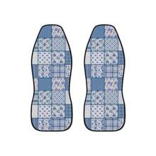 2pc Boho Patchwork Car Seat Cover Set, Print Faux Illusion Patchwork Crochet Quilt Car Seat Cover Interior Retro Vintage Preppy New Driver Gift - G - 查看 3