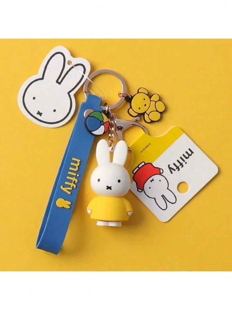 Llavero colgante oficial autorizado Miffy Classic de PVC, accesorio para bolso y llave de coche, decoración coleccionable, unicolor, 14+ - Amarillo - Ver 1