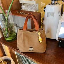 Canvas Tote Bag Fashionable And Stylish Lunch Bag, Large Capacity, Lightweight Canvas Handbag, Simple Casual Commuter Bag For Women REWU - 黑色 - 查看 5