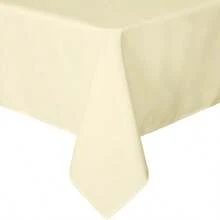 1pc Solid Color Polyester Stain-Resistant & Wrinkle-Resistant Washable Polyester Tablecloth, Suitable For Dining Table, Self-Service Party And Camping Decor Fabric, Gray - Beige - View 1
