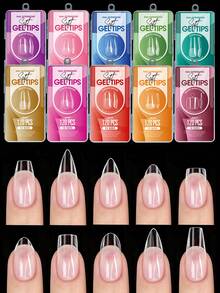 120Pcs Medium Almond Boxed Acrylic Nail Tips, 12 Sizes Half Frosted Inside False Nails, DIY Nail Art Press On Nails Supplies - View 4