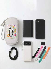 Electronic Product Storage Travel Bag, Portable Cable Organizer Bag, Suitable For Chargers, USB Cables, Earphones, Power Banks, External Hard Drives And Tech Accessories, Waterproof Travel Storage Bag With Zipper Closure - Multicolor - View 6