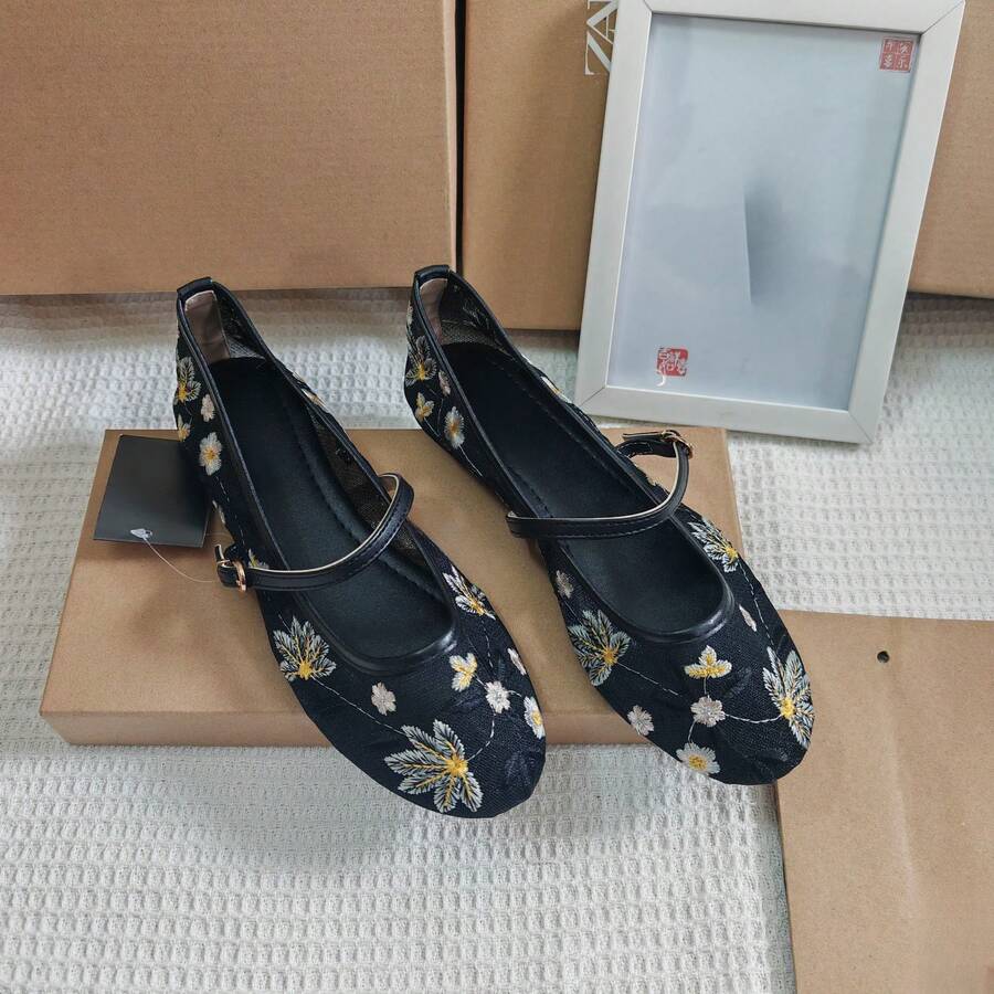 Sandales plates pour femmes - Noir - Voir 1